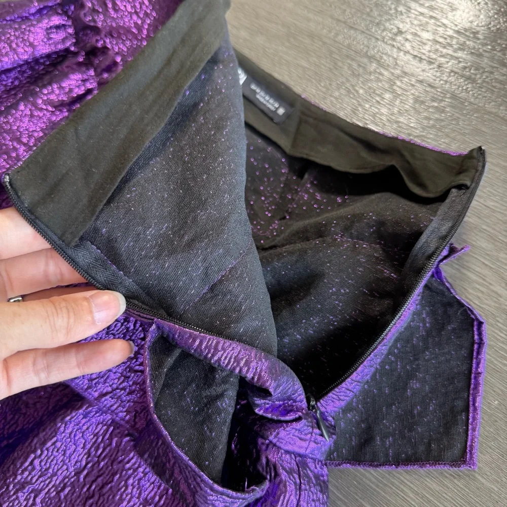 Zara Skort Mini Skirt Tiered Purple Rave Skirt XS